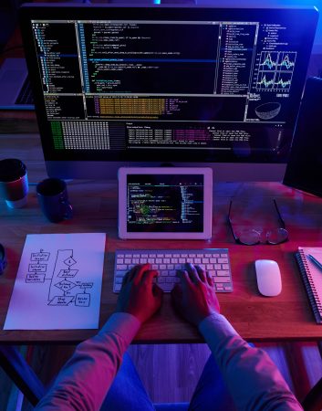 Developer following scheme when programming at his workplace